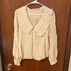 Astr Cream Lace Women's Blouse